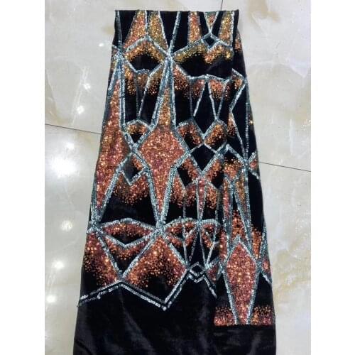 French Mesh Lace Fabric Nigerian Lace Fabric High Quality Lace Sequin Lace Fabric For Women Party Dresses BZL-122701