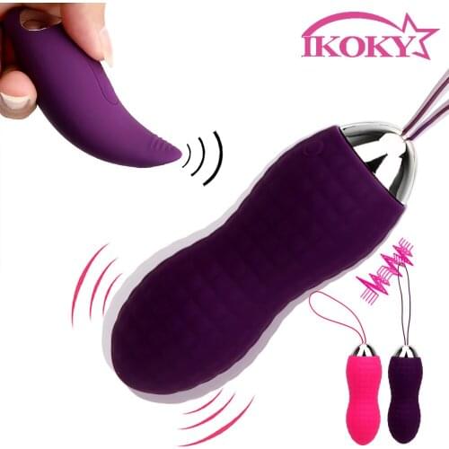 IKOKY 2Pcs/Set Remote Vibrator Erotic Clitoral Stimulation Vaginal Trainers Sex Products Kegel Ball Sex Toys for Women