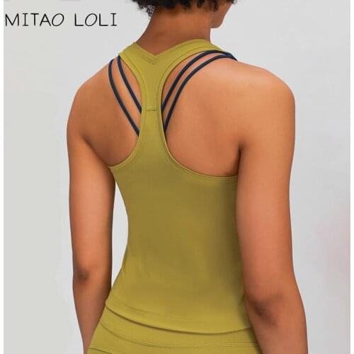 MITAO LOLI RACERBACK Four-Way Stretchy Yoga Gym Running Tank Tops Women Buttery-Soft Naked-Feel Plain Fitness Sport Workout Vest