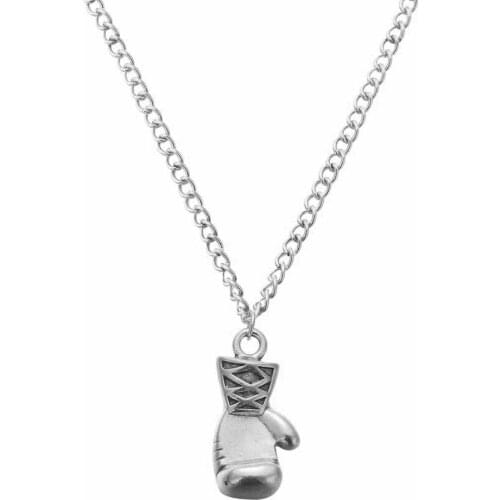 Fashion Men Women Mini Boxing Glove Necklace Cool Sport Fitness Gloves Pendant Necklace Shellhard Trendy Jewelry