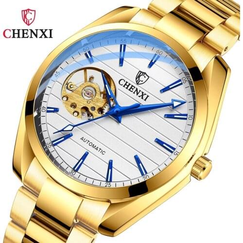 CHENXI Watch Mechanics Men Luxury Brand Skeleton Automatic Mechanical Watch Men Stainless Steel Tourbillon Watch Reloj Hombre