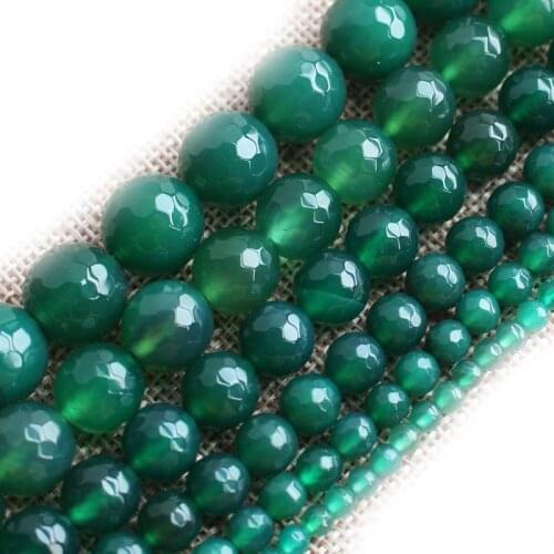 2-14mm Natural Faceted Green Agates beads For Jewelry Making Beads Bracelets 15'' Needlework DIY Beads Necklace Earring Trinket