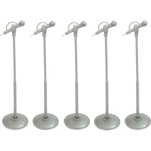 NK 5 Pcs Cute Mini Plastic Microphone Stand Fashion Model Doll House Miniature Furniture Accessories For Barbie Doll Child Gift
