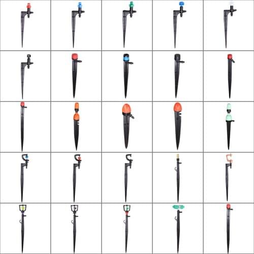 Adjustable Irrigation Atomizing Revolve Refraction Dripper Inserting Ground Garden Watering Vortex Sprinkler Connector 1/4" Hose