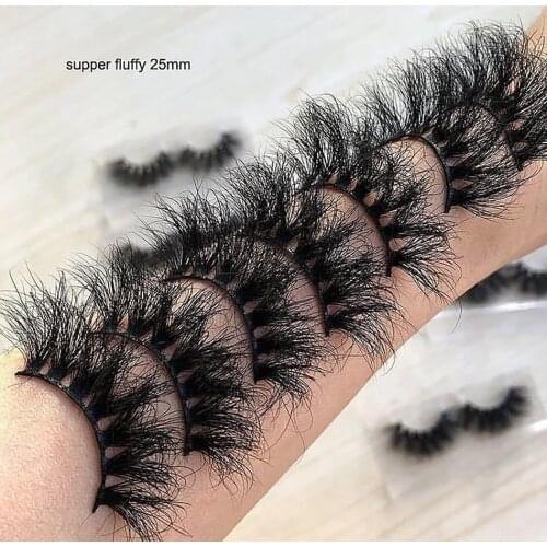 Ellazzle 25mm Fluffy Lashes Mink Eyelash extension Cruelty Free Eyelashes Messy Natural Long Thick False Eyelashes Extension