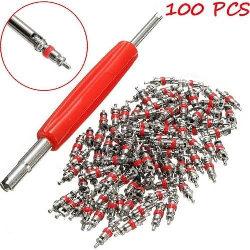 100Pcs Tyre Zinc Alloy Valve Stem Core Part Valve Core Wrench Car Truck Zinc Alloy Tire Tyre Valve Stem Core Part Replacement