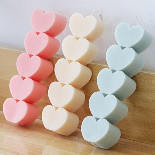 3D Love Heart Candle Silicone Mould Handmade Wedding Aromatherapy Candle Making Material Art Wax Molds Home Crafts Decoration