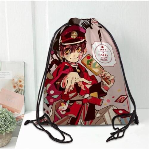 Hanako Kun Drawstring Bag Portable Lightweight Backpack Bag Travel Sport Outdoor Hiking Storage Bag Silk Fabric Bag 20201102