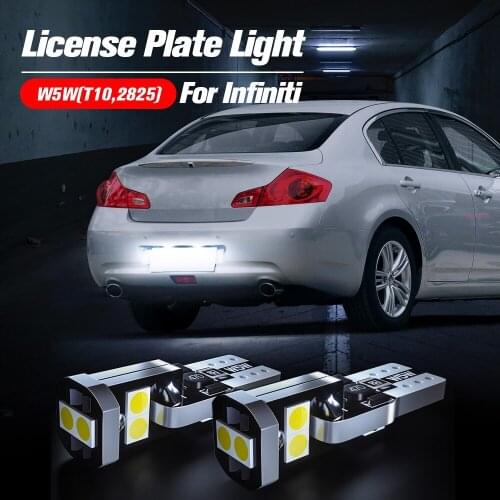 2pcs LED License Plate Light W5W T10 Lamp Canbus For Infiniti G20 G25 G35 G37 FX35 FX45 FX50 FX37 EX35 EX37 M35H M35 M37 M45 M56