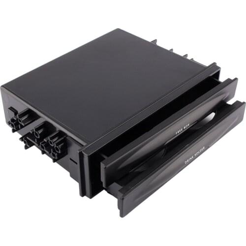 Oversea New Universal Car auto Double Din Radio Pocket Drink Cup Holder+Storage Box Black Color