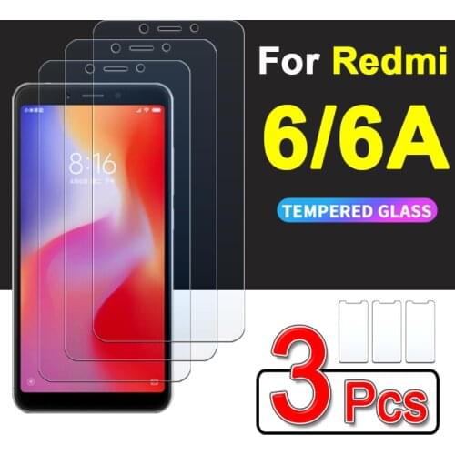 3 PCS tempered glass for xiaomi redmi 6 6a protective xioami xiami a screen protector xiomi redmi 6 Pro redmi6 a 9H protection