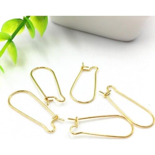 20pcs/lot 20mm 25mm 33mm 39mm Gold Stainless Steel Earring Hook Clasps Earrings Clip Hooks Wire for Jewelry Making Findings