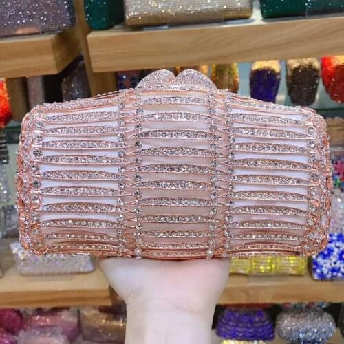 Women green/pink/red/blue/purple crystal diamond Evening Bag for Bridal clutch Purse party/wedding Minaudiere bags Day Clutches