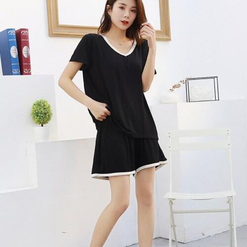 Plus Size Womens Sleepwear Short Set Pajamas for Women Pajama Set Sweet Soft Large Size Short Sleeve T Shirts & Shorts Summer