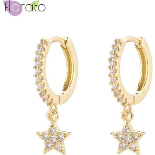 High Quality 925 Sterling Silver Small Hoop Earrings for Women Charming CZ Star Hoop Earring Good Earrings Fashion Jewelry