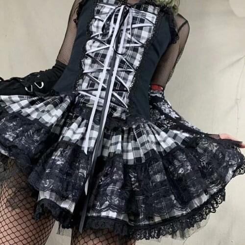 Goth dress clothing women y2k dress vintage gothic sexy dress women Lace sweater dress sexy dress vintage y2k dress