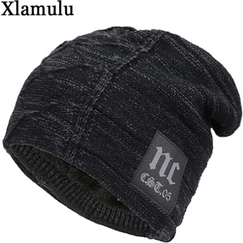 Xlamulu Skullies Beanies Winter Hats For Men Knitted Hat Women Gorras Baggy Warm Soft Neck Balaclava Male Bonnet Beanie Hats Cap