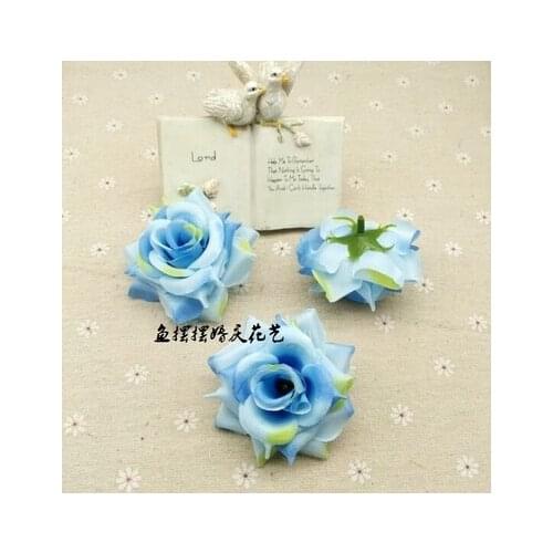 05 Home &wedding decoration artificial flowers DIY simulation flower rose head silk false flower wall arch wedding ball 6CM