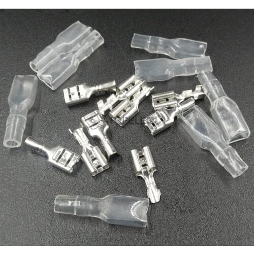 1 Set 6.3mm Crimp Terminal Female Spade Connector + Insulation Sheath Case