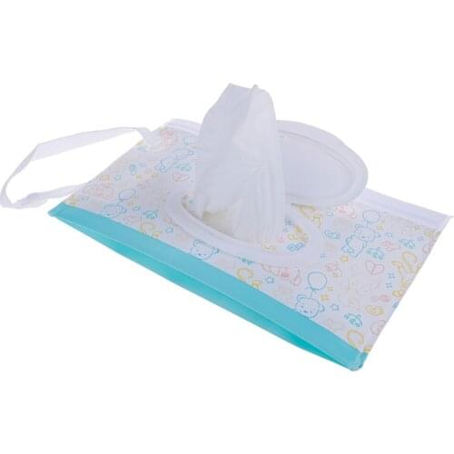 1Pc Portable cartoon baby wipes bag outdoor easy-carry clean wet wipes pouch