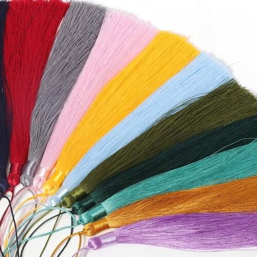 10pcs Tassel Earrings 15cm Long Silk Tassel Trim Brush Charm Pendant for Jewelry Making DIY Handmade Crafts Findings Supplies