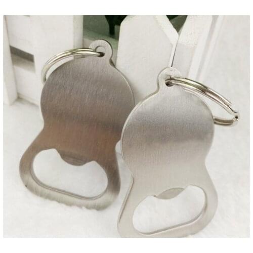 100pcs/lot Fast shipping Mini Gourd Shaped Stainless Steel Beer Bottle Opener Keychain keyring opener