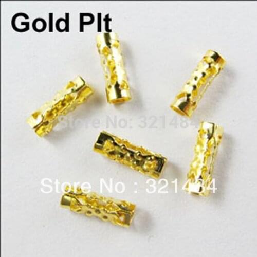 1000pcs Gold Plated 3x8mm Filigree DIY Jewelry Tube Spacer Connector Link Findings Accessoreis
