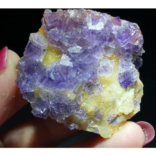 26gRare natural purple edged Fluorite Crystal quartz mineral specimen rock protogem halo energy healing crystal