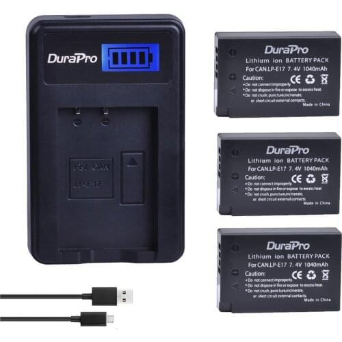 3pc for Canon LP-E17 LPE17 LP E17 Camera Battery+ LCD USB Charger for Canon EOS Rebel T6i 750D T6s 760D M3 800D 8000D Kiss X8i