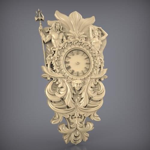 3d STL Model Relief for CNC Router 3D Printer Artcam Aspire Clock _75