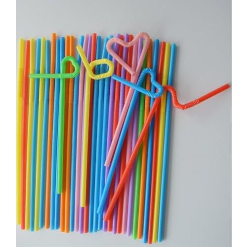 70Pcs Multicolor Plastic Disposable Art Styling Straws Flexible Bendable Party Holiday Bar DIY Hot And Cold DrinksKitchen