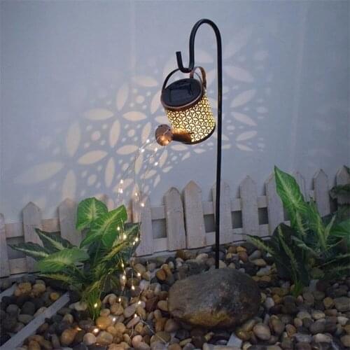 Solar Shower Garden Art Light Decoration Outdoor Gardening Lawn Lamp Landscape Lighting With Iron Stand Sprinkler Design