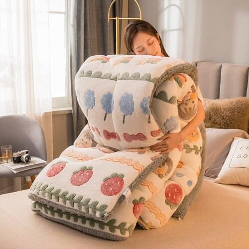 Lamb double-faced velvet quilt wool thicken super warm winter comforter spring autumn luxury blanket 5kg soft quilt duvets