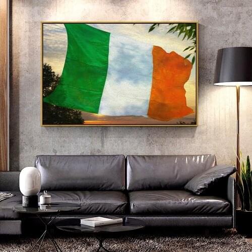 Forbeauty Oil Canvas Painting ireland flag For Home Decoration Wall Art
