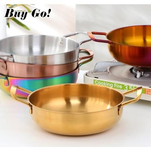 Stainless Steel Cooking Pot Without Lid 2 Sizes Hot Pot Single-Layer Soup Noodle Sea Food Pots Home tools Kitchen Utensils