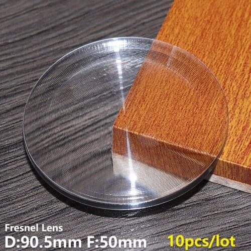 Fresnel lens D90.5mm F50mm 10 pcs for led light Stage lights Spotlight 3X magnification Adjusting beam DIY projector