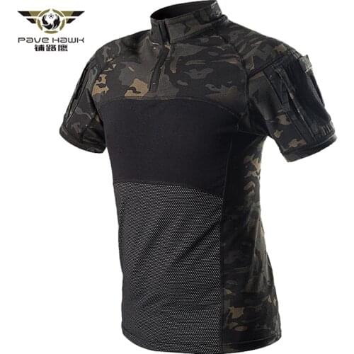 Mens US Army Tactical Military Uniform Airsoft Camouflage Combat-Proven Shirts Rapid Assault Short Sleeve Shirt Battle Strike
