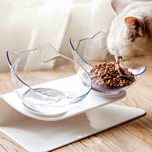 Non-slip Food Bowl Feeder Cat Double Bowl Cat Bowl Dog Bowl With Raised Stand Cat Feeding & Watering Supplies Dog Pet Supplies