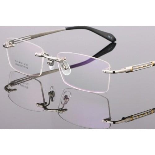 New Pure Titanium Glasses Frame High Quality Rimless Glasses Myopia Frame Mens Myopia Business Glasses Frame Frame