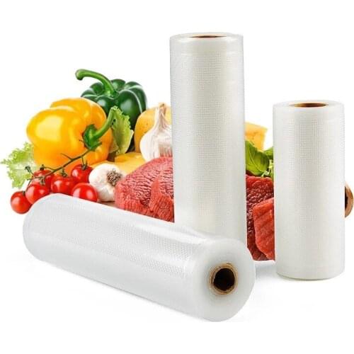 1 Roll Kitchen Food Vacuum Bag Storage Bags 6 Sizes Single-Sided Texture Heat-Sealed Compressed Mesh Bag Food Packaging Bags