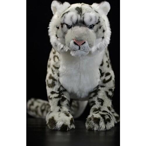 23 High Standing Snow Leopard Plush Toy Likelike Soft Wild Animals Big Cats White Leopards Stuffed Toy Gifts for Kids