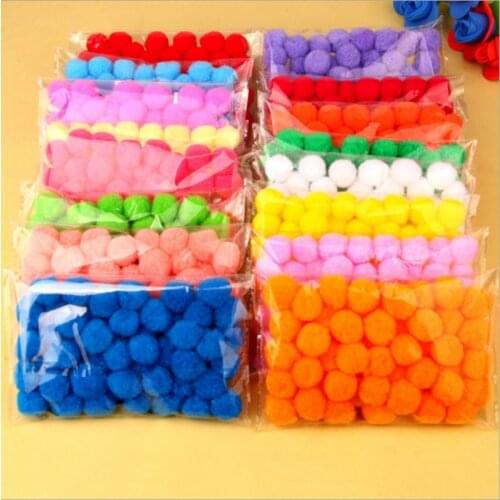 Free shipping-500pcs/lot 8mm Small Multicolour Ball Fur Ball DIY Decoration Pompon Home Decor Decorative Flowers Crafts