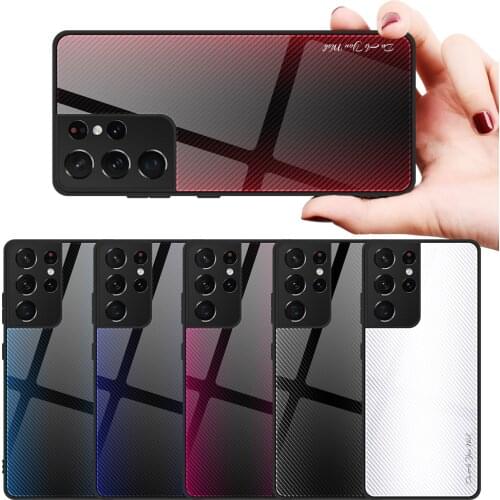 Anti-knock Glass Case For Samsung Galaxy S21 Ultra Gradient Tempered Glass Case For Samsung S21 Plus Ultra Thin Hard Cover Coque