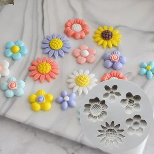 Flower shape silicone mold DIY fondant cake mold chocolate fudge tool Cupcake Cake Decorating Tools Candy Clay Mold