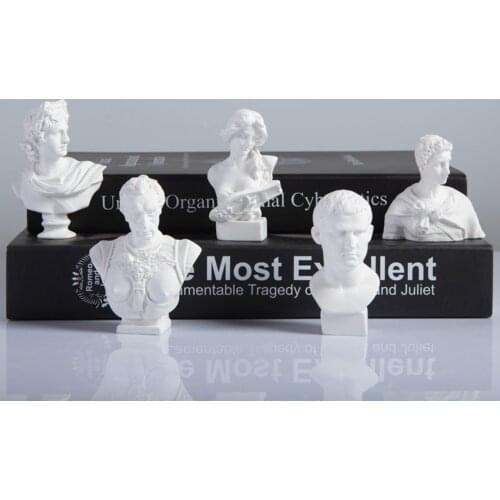 Greek Mythology Figurines Gypsum Portraits Bust Mini Gypsum Statue Drawing Practice Crafts Plaster Sculpture Nordic Home Decor
