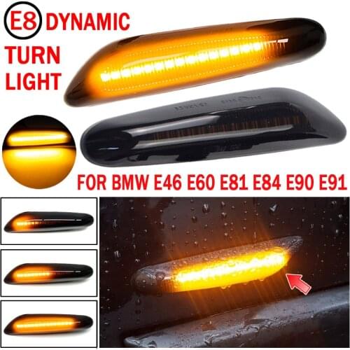 Dynamic LED Blinker Side Marker Turn Signal Light Lamp For BMW E90 E91 E92 E93 E60 E87 E82 E46