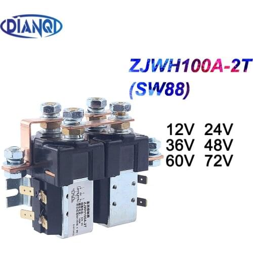 SW88 2NO+2NC Voltage 12V 24V 36V 48V 60V 72V 100A DC Contactor ZJWH100A-2T for forklift handling drawing wehicle car PUMP MOTOR