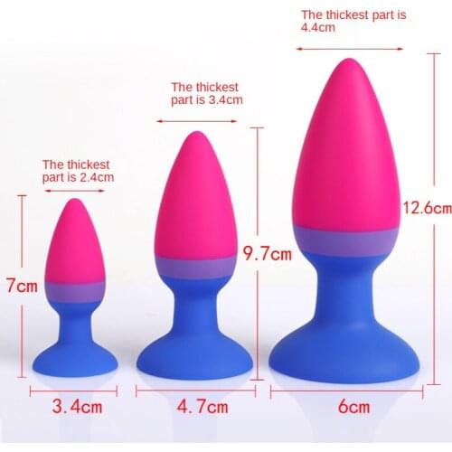 Three-color Gradient Silicone Butt Plug Anal Plug Unisex Sex Stopper 3 Different Size Adult Toys for Men/Women Anal Trainer