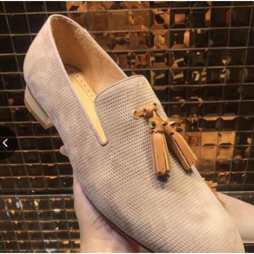 SHOOEGLE Men Fashion Handmade Tassel Loafers Shoes Slip on Luxury Casual Shoes Men Dress Business Party Shoes Free Shipping
