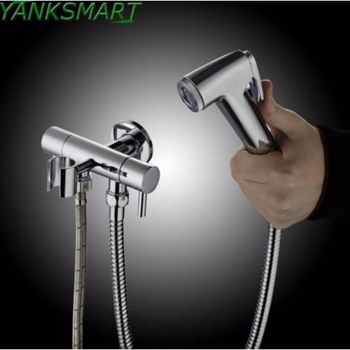 YANKSMART Wall Mounted Bidet Bathtub Torneira Chrome Hand Sprayer Shower Bathroom Basin Sink Brass Mixer Tap Faucet Set